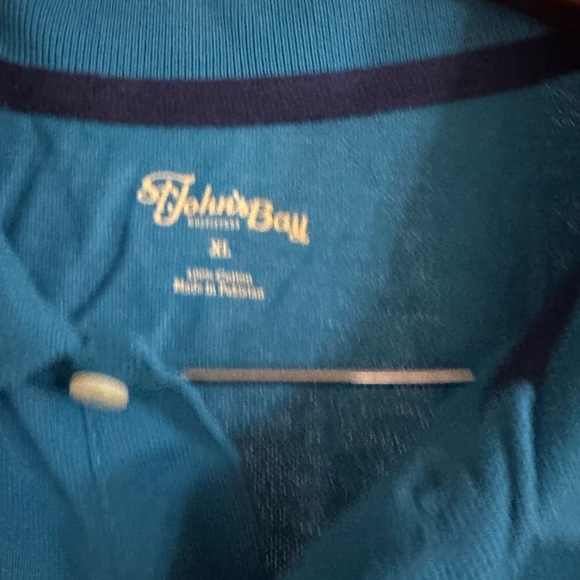 St. John’s Bay Blue Polo Shirt Short Sleeve Cotton - Picture 5 of 7